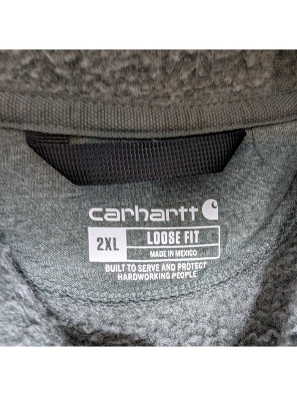 Carhartt Mens Heather Gray Loose Fit Logo Hoodie 2XL With Sleeve Spellout - Picture 4 of 10